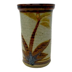 Beautiful Vintage Handmade Stoneware Pottery Vase. Natural Earth Tones.